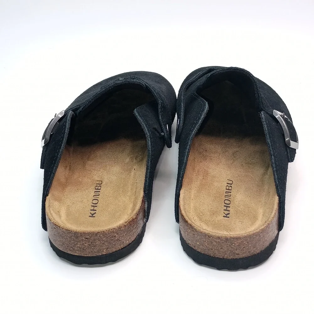 Khombu Damian Mule Men Size 11 Black Suede Cork Insole 1967247